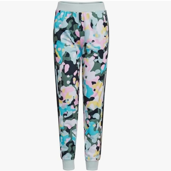 ADIDAS Girls Camo Print Joggers size 10/12 medium - Picture 1 of 12